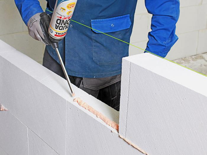 Soudal application bonding of non-load-bearing interior walls
